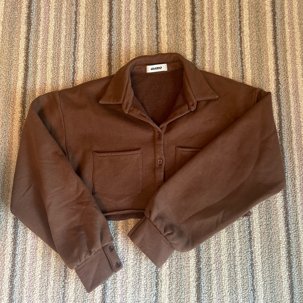 Cropped Fleece Button up top